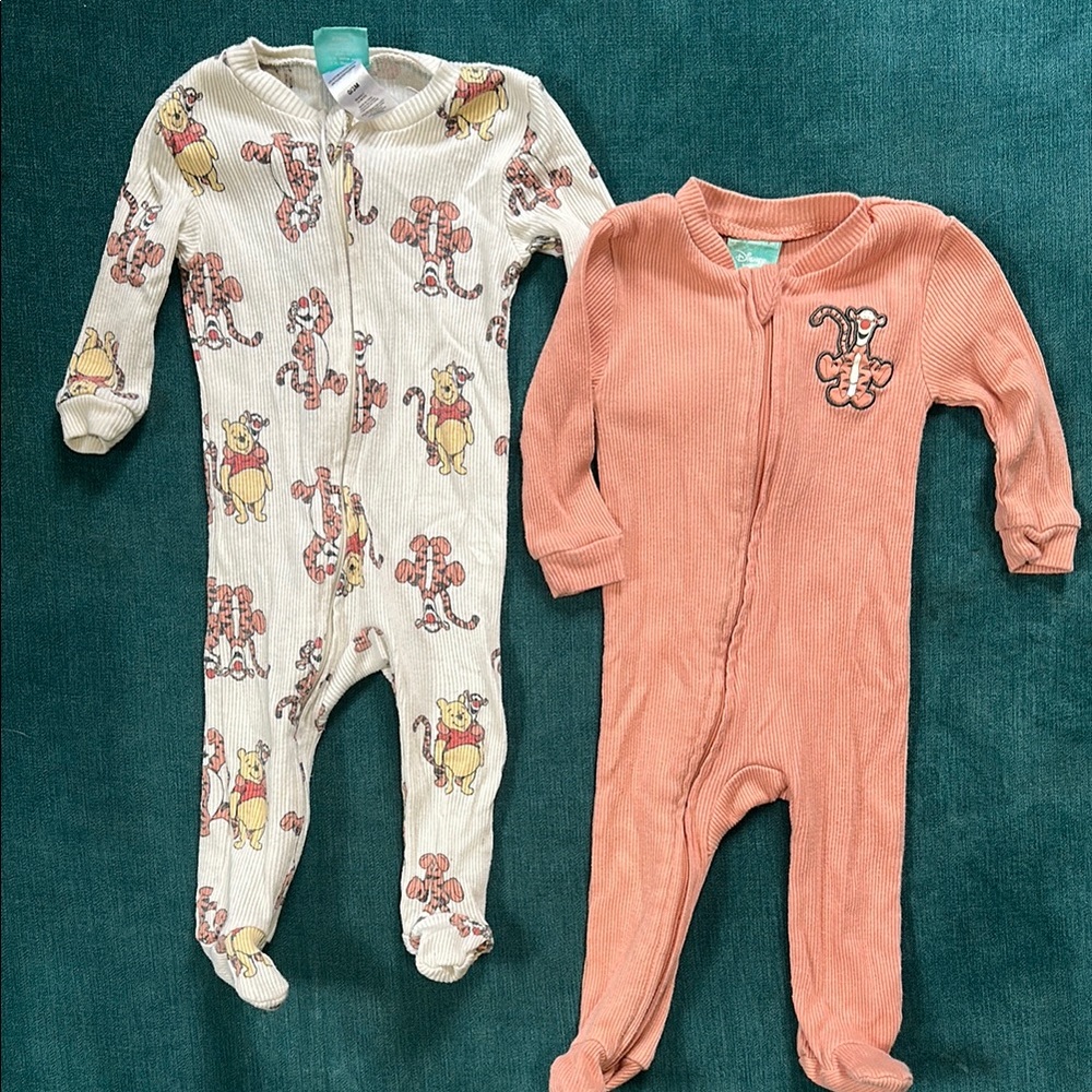 Disney Cream and Orange Footies One Piece Set